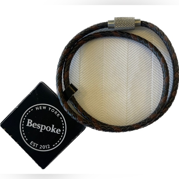 Bespoke Other - Bespoke New York Men's Brown Skinny Double Wrap Leather Bracelet OS